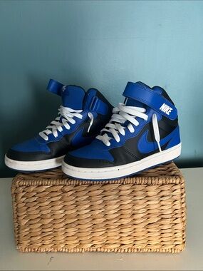 Nike Black & Blue High-Top Sneakers with White Accents